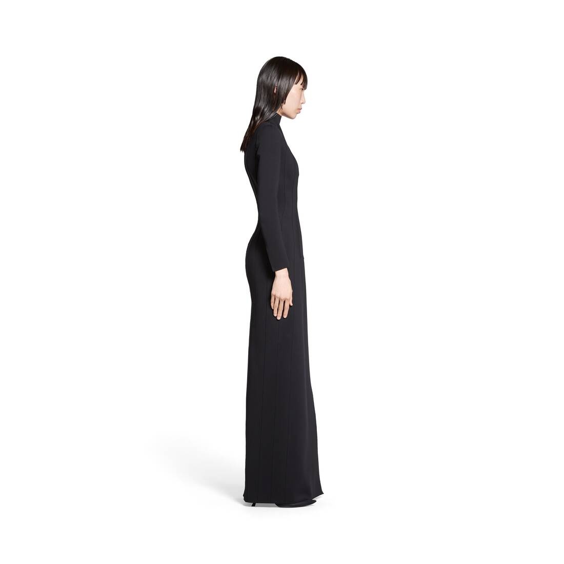 Women's Fitted Gown in Black - 4