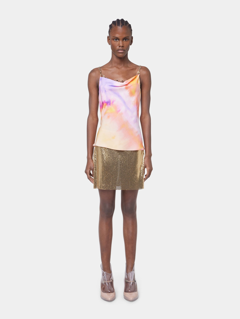 rabanne ORANGE TIE-DYE TOP IN PRINTED SATIN outlook