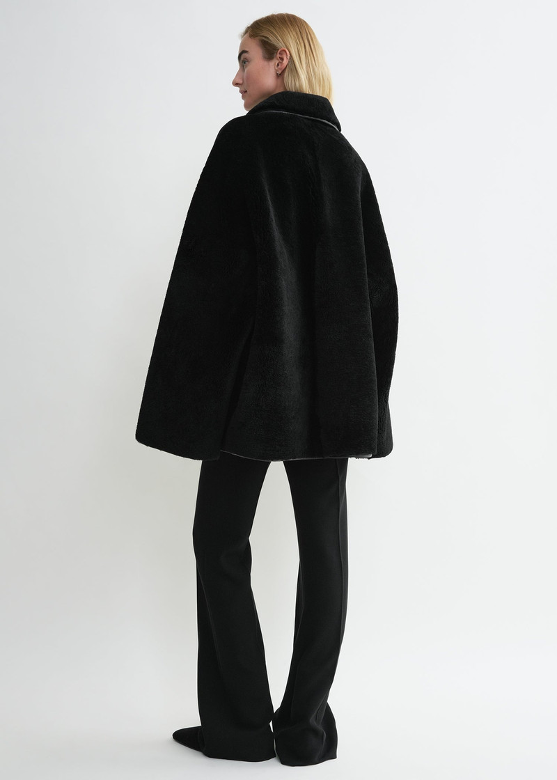 Teddy shearling overshirt jacket black 4