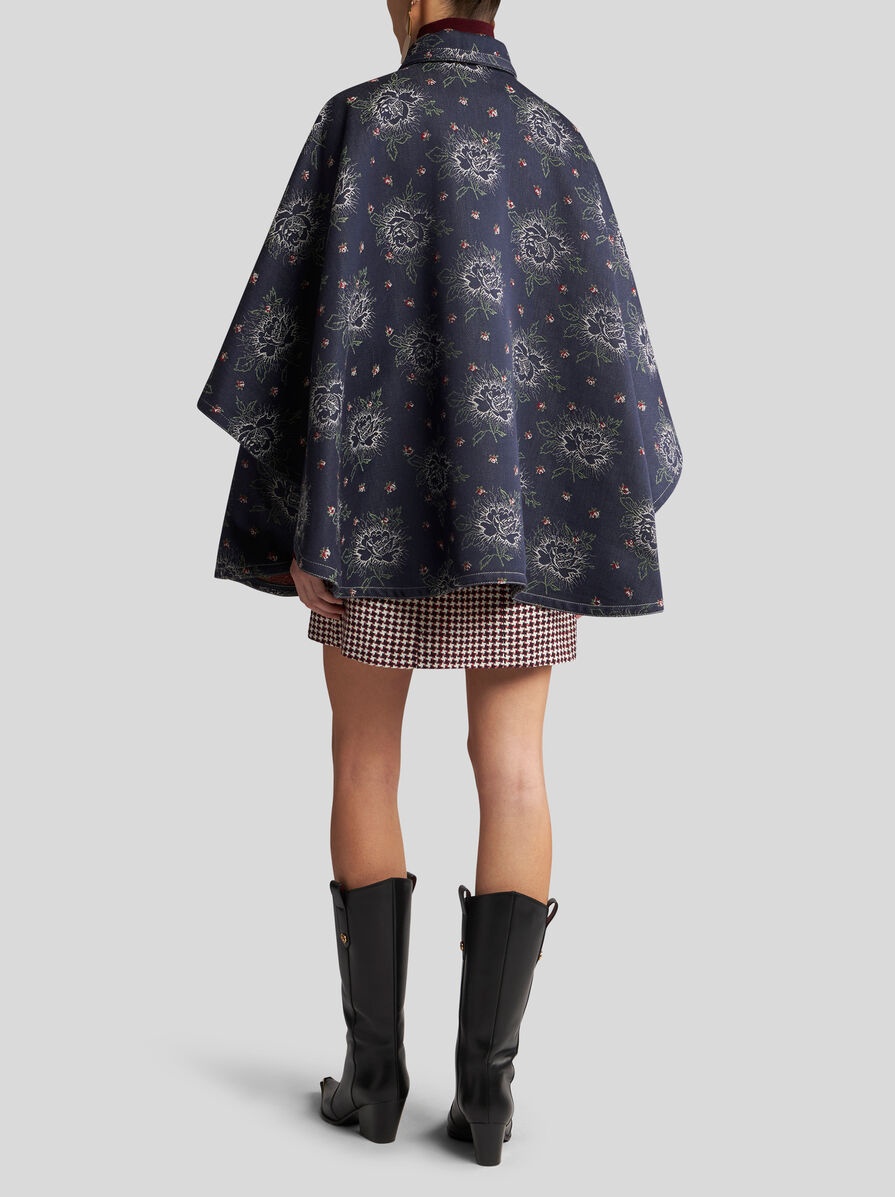 JACQUARD DENIM CAPE - 4