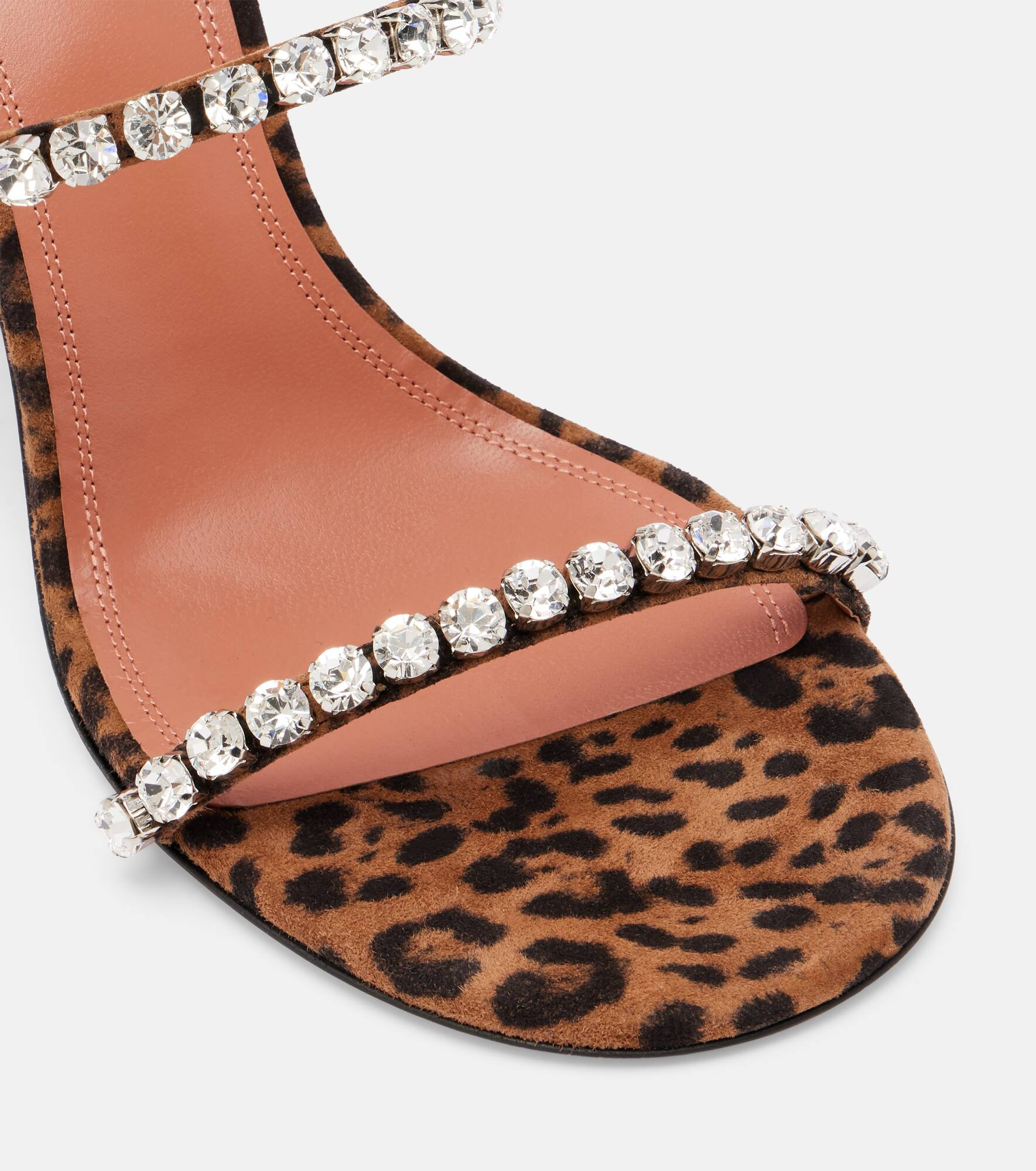 Gigi 95 leopard-print suede mules - 5
