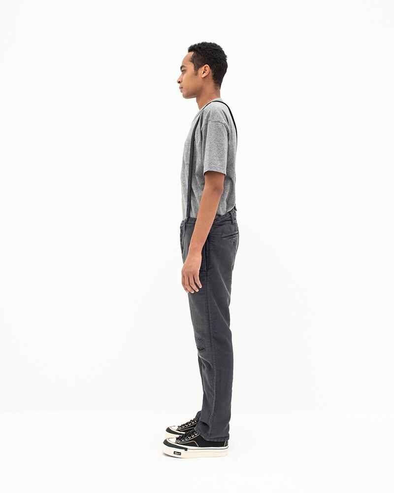 visvim TRAVAILLER BRACES PANTS (MOLESKIN) BLACK - 0121205008008
