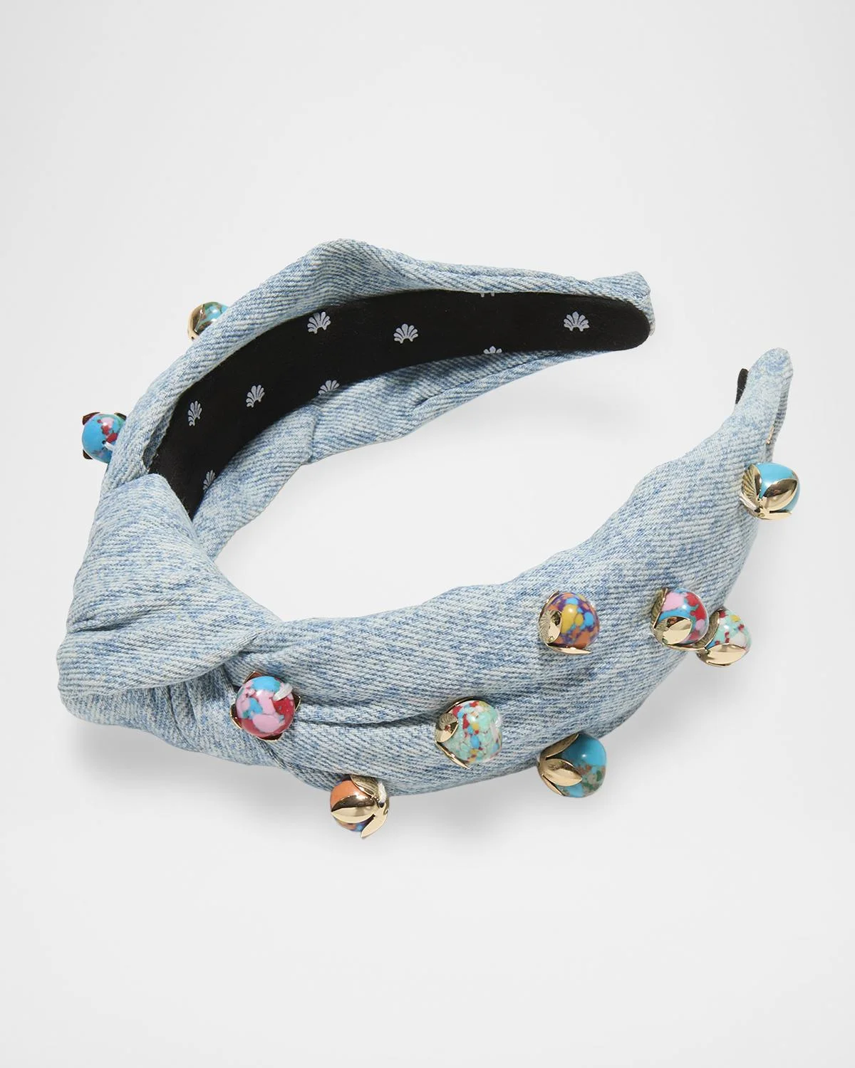Knotted Denim Terrazzo Headband - 1