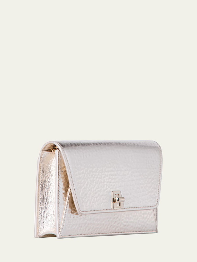 AKRIS Anouk Envelope Metallic Clutch Bag outlook