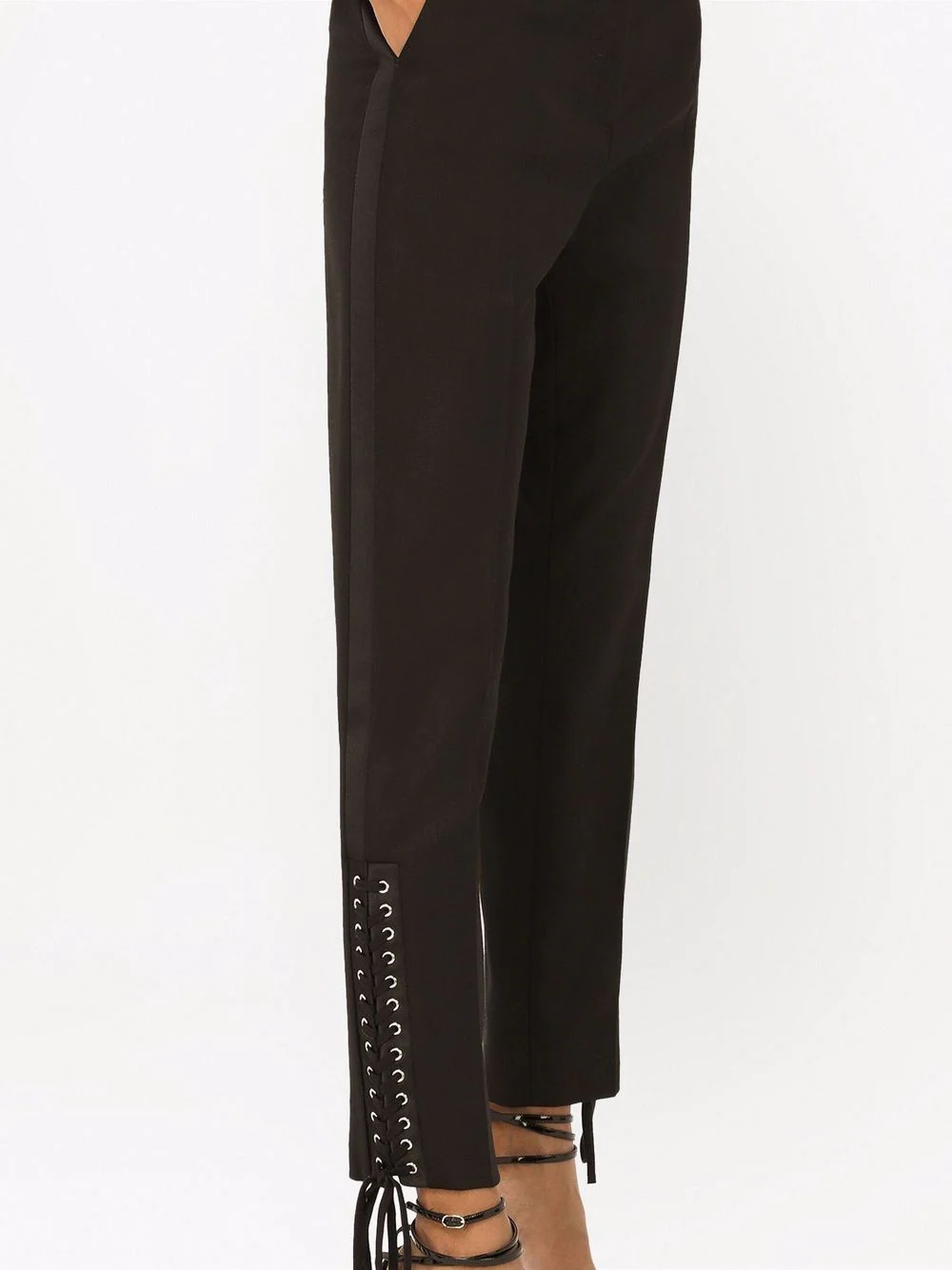 lace-up high-waist trousers - 5