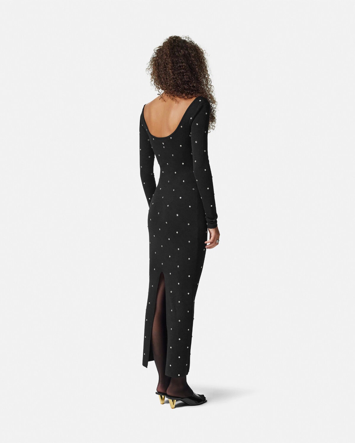 Cielo Stellato Wool Knit Scoop Long Dress - 5