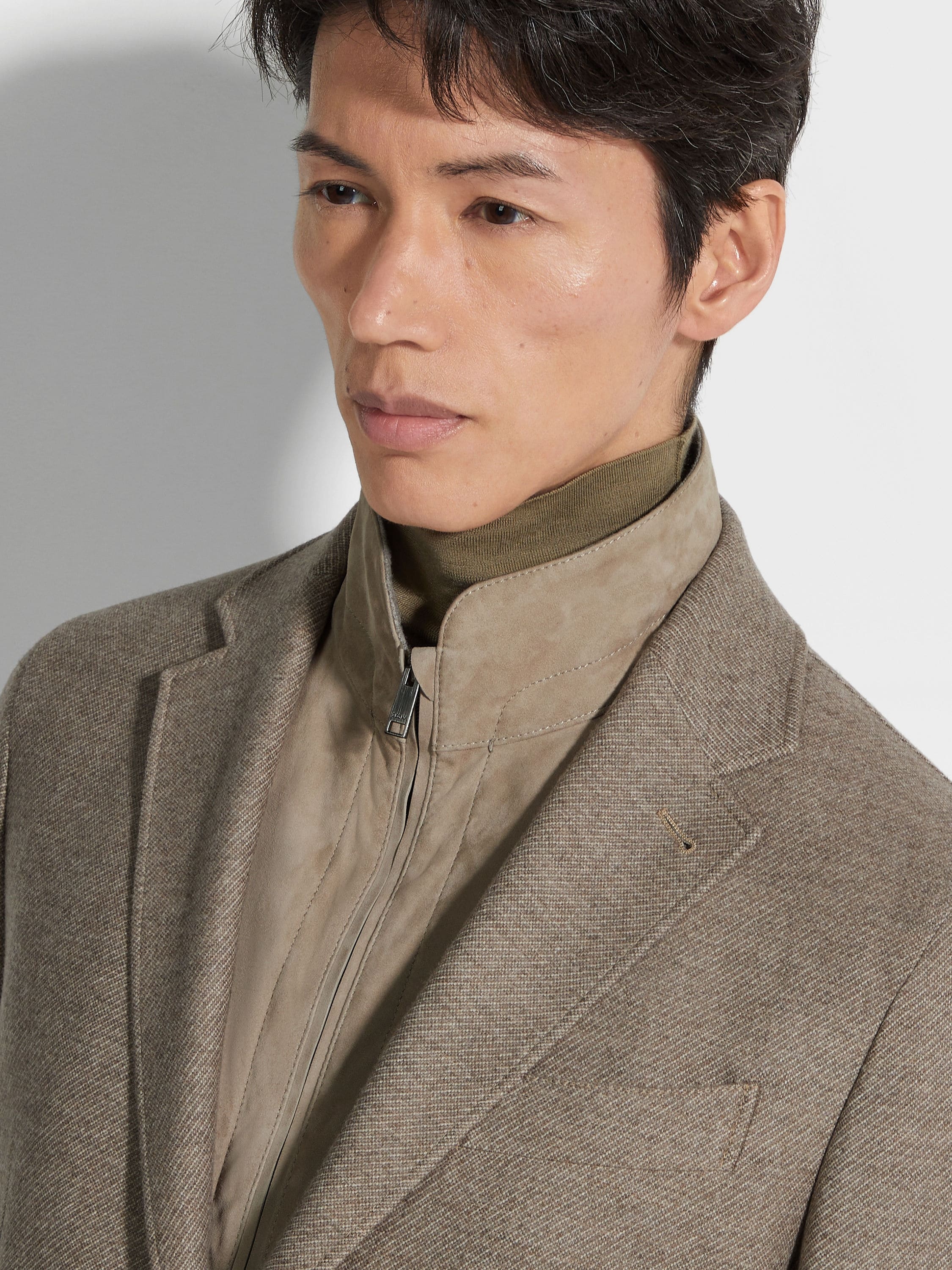 LIGHT TAUPE TROFEO™ CASHMERE JACKET - 3