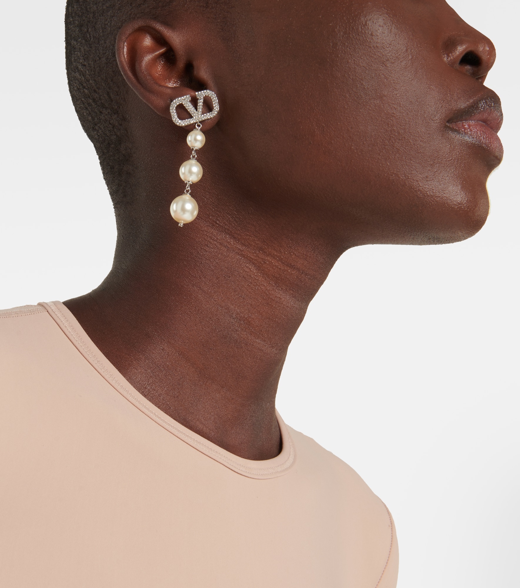 VLogo Signature faux pearl drop earrings - 3