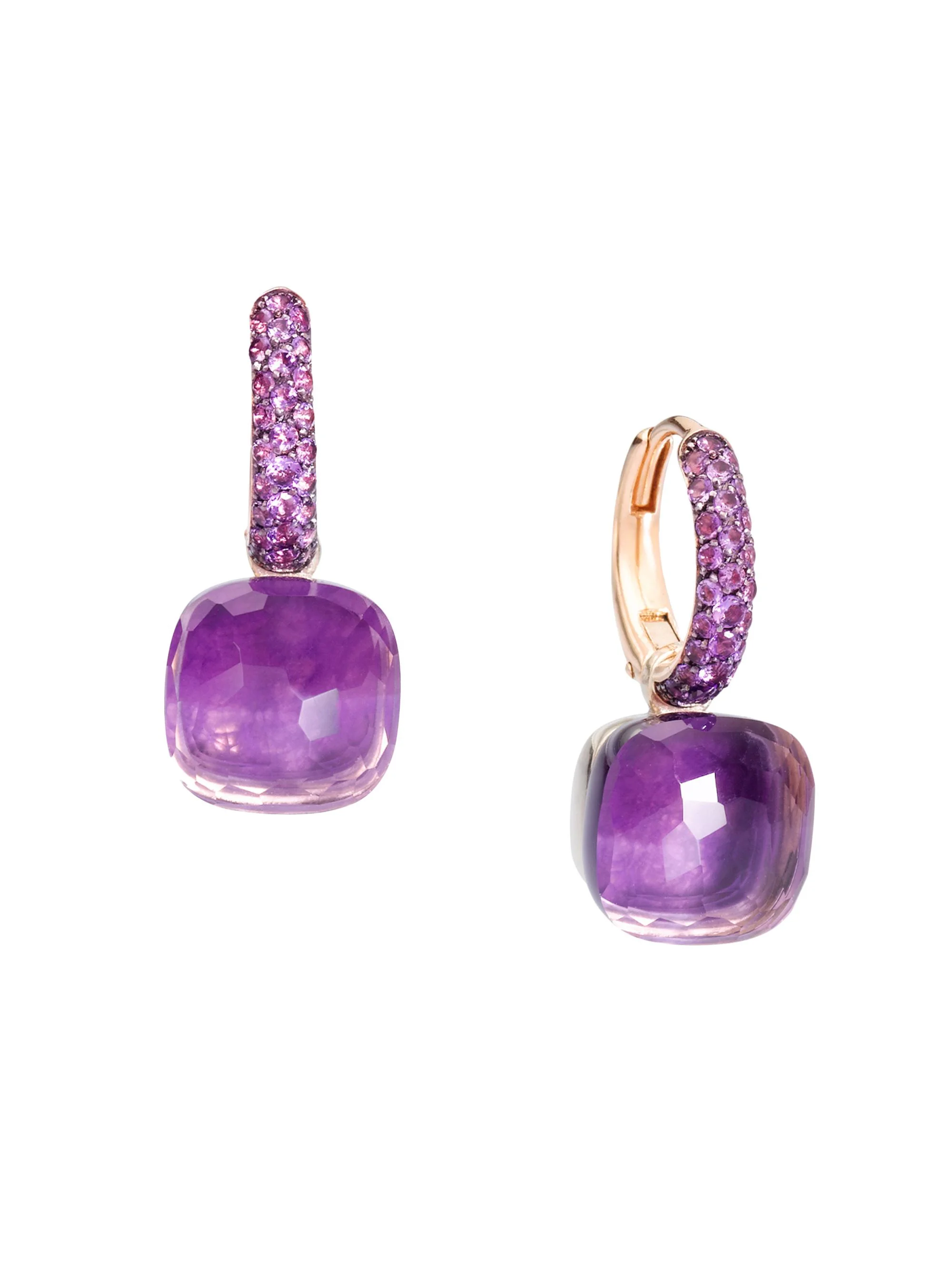 Women's Nudo 18K Black-Rhodium-Plated Rose Gold, Amethyst & Jade Doublet Drop Earrings - Purple - 1