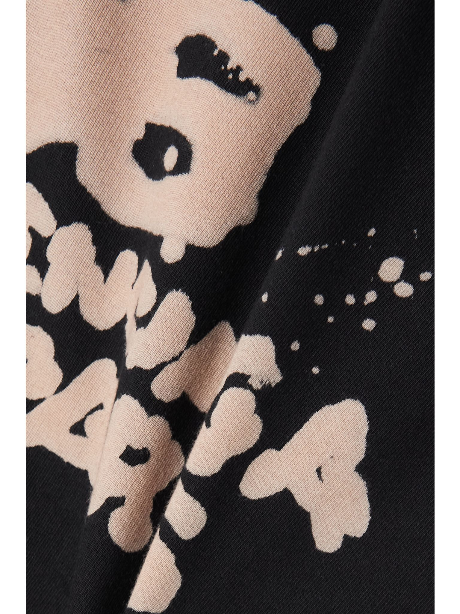 Oversized printed cotton-blend jersey hoodie Black - 4