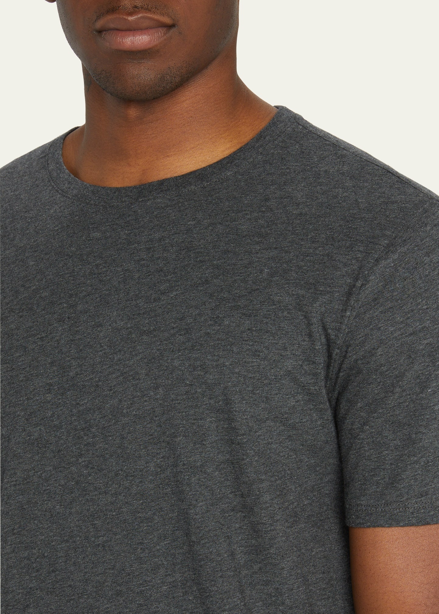 Men's Short-Sleeve Pima Crewneck Jersey T-Shirt, Black - 5