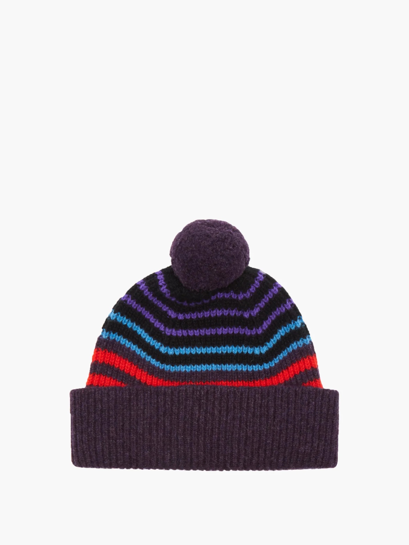 Striped wool beanie hat - 3