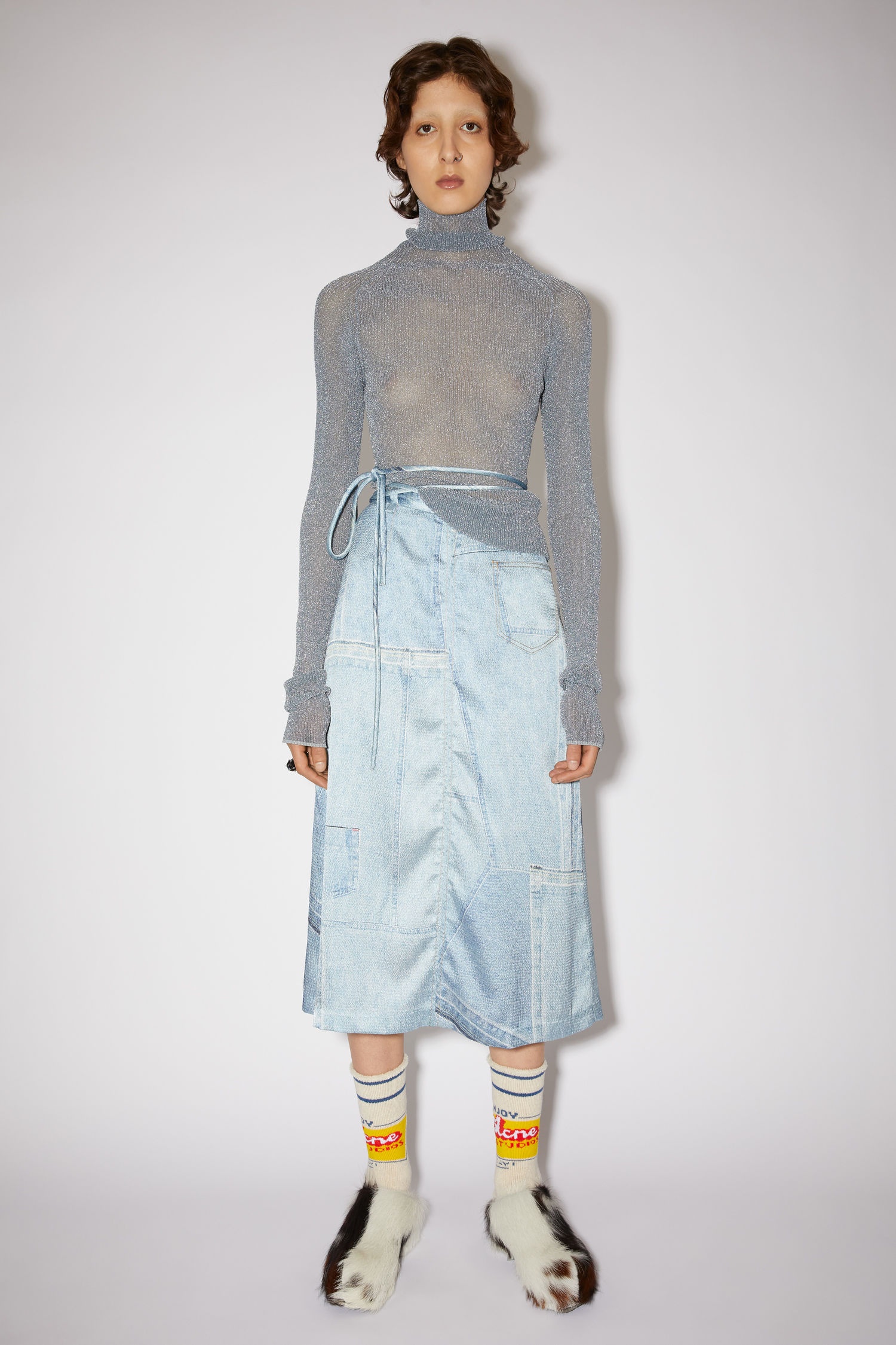 Denim print skirt - Denim blue - 2
