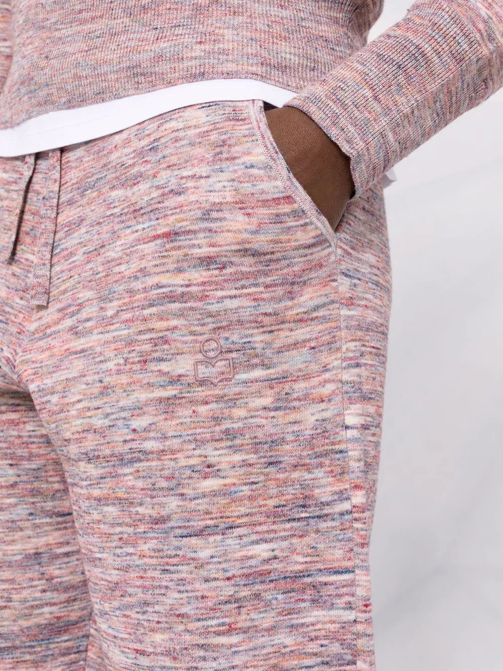 space dye-print tapered-leg track pants - 3