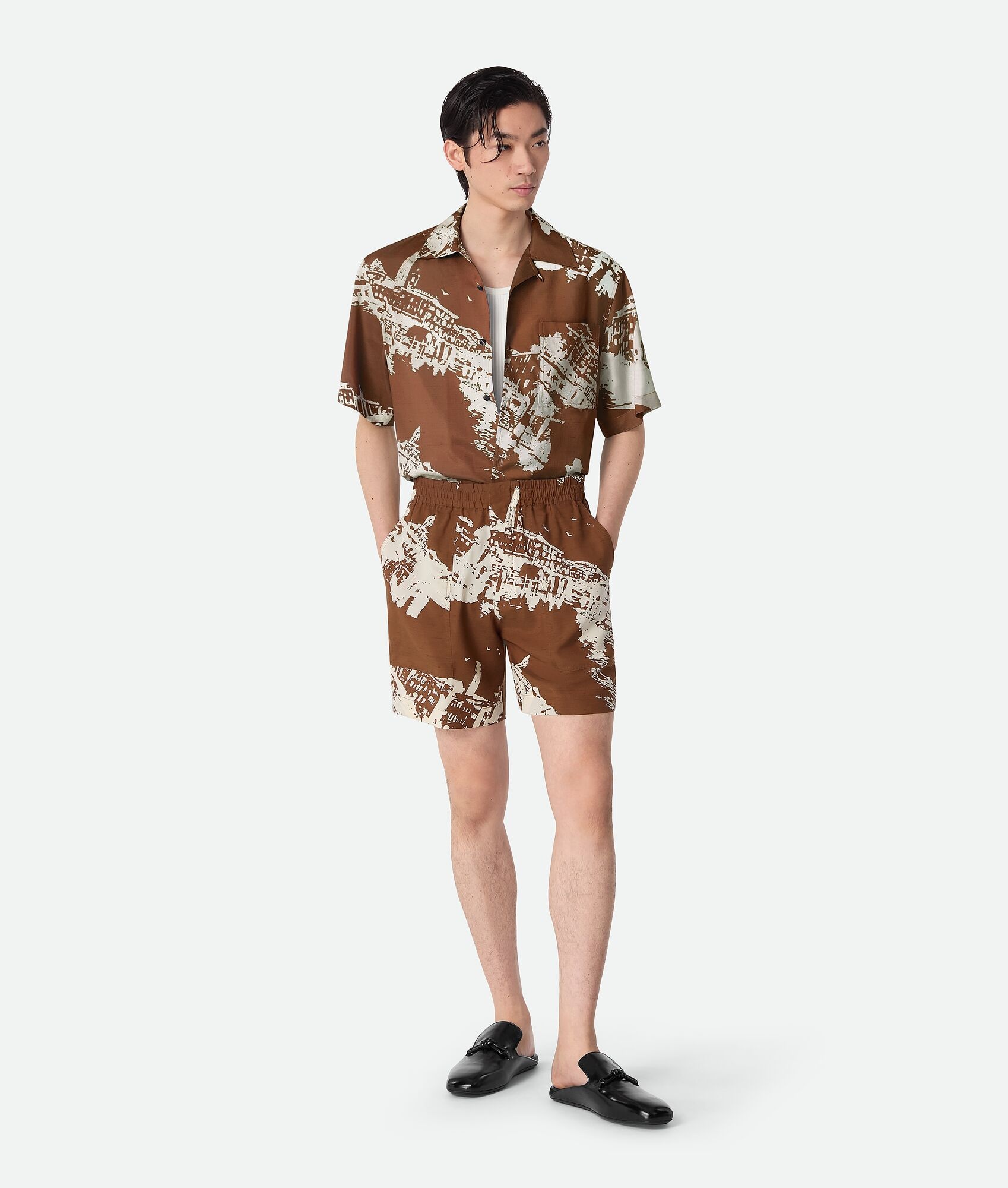Italian Postcard Silk Shorts - 1