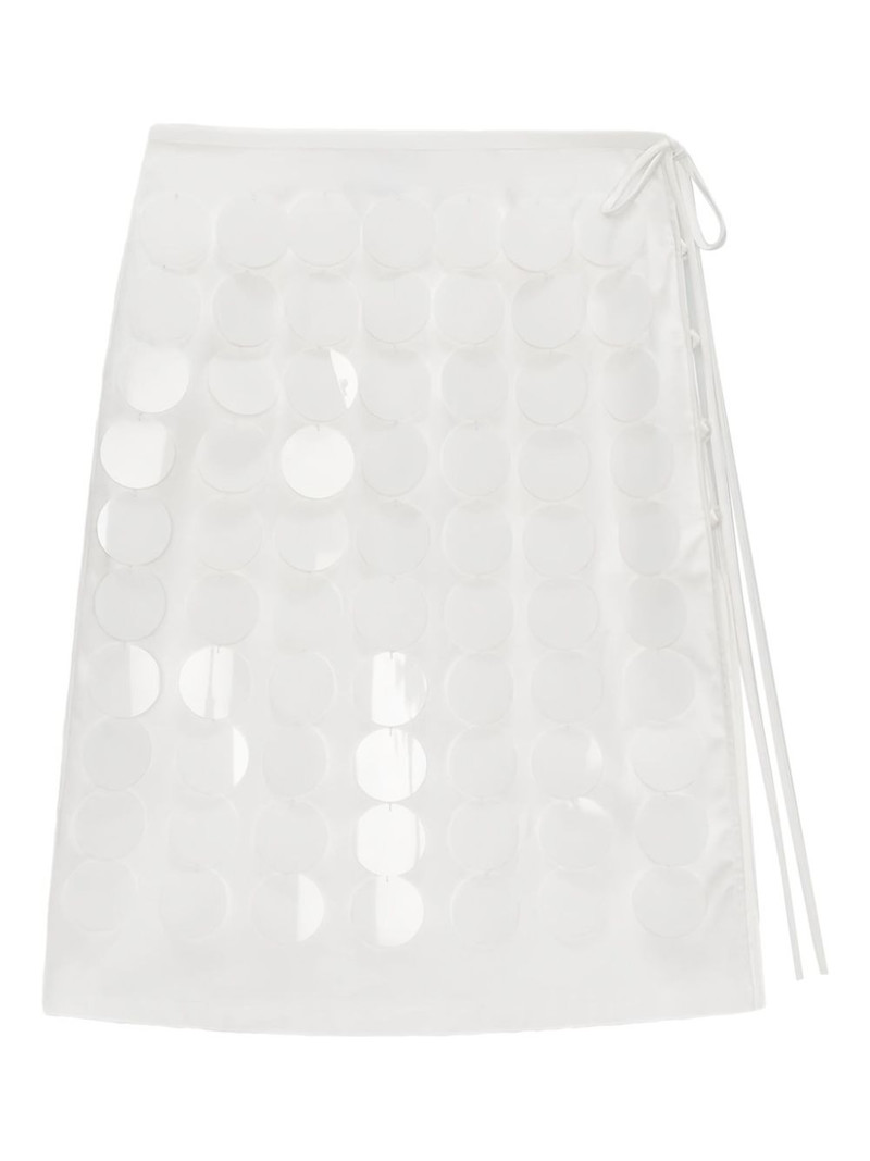 circle-appliqué wrap mini skirt 1