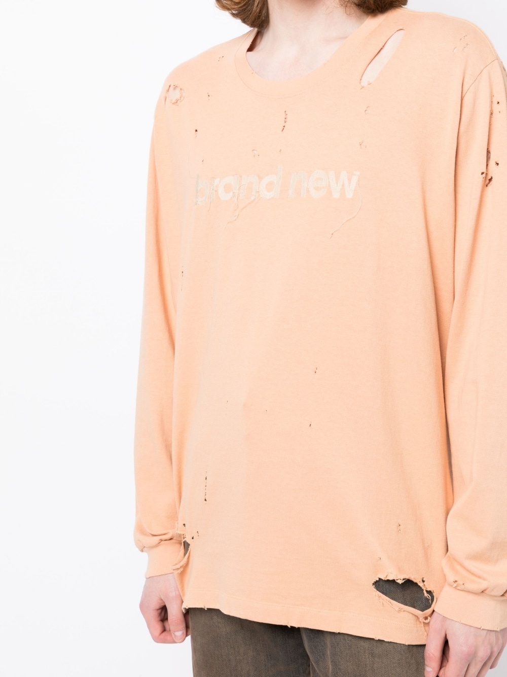 logo-print ripped-detail sweatshirt - 5