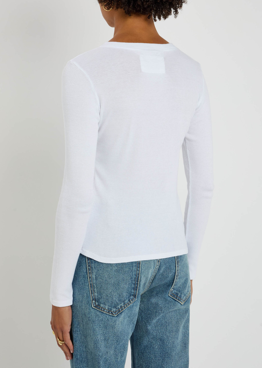 Nili Lotan Jordan Henley Ribbed Cotton top - 3