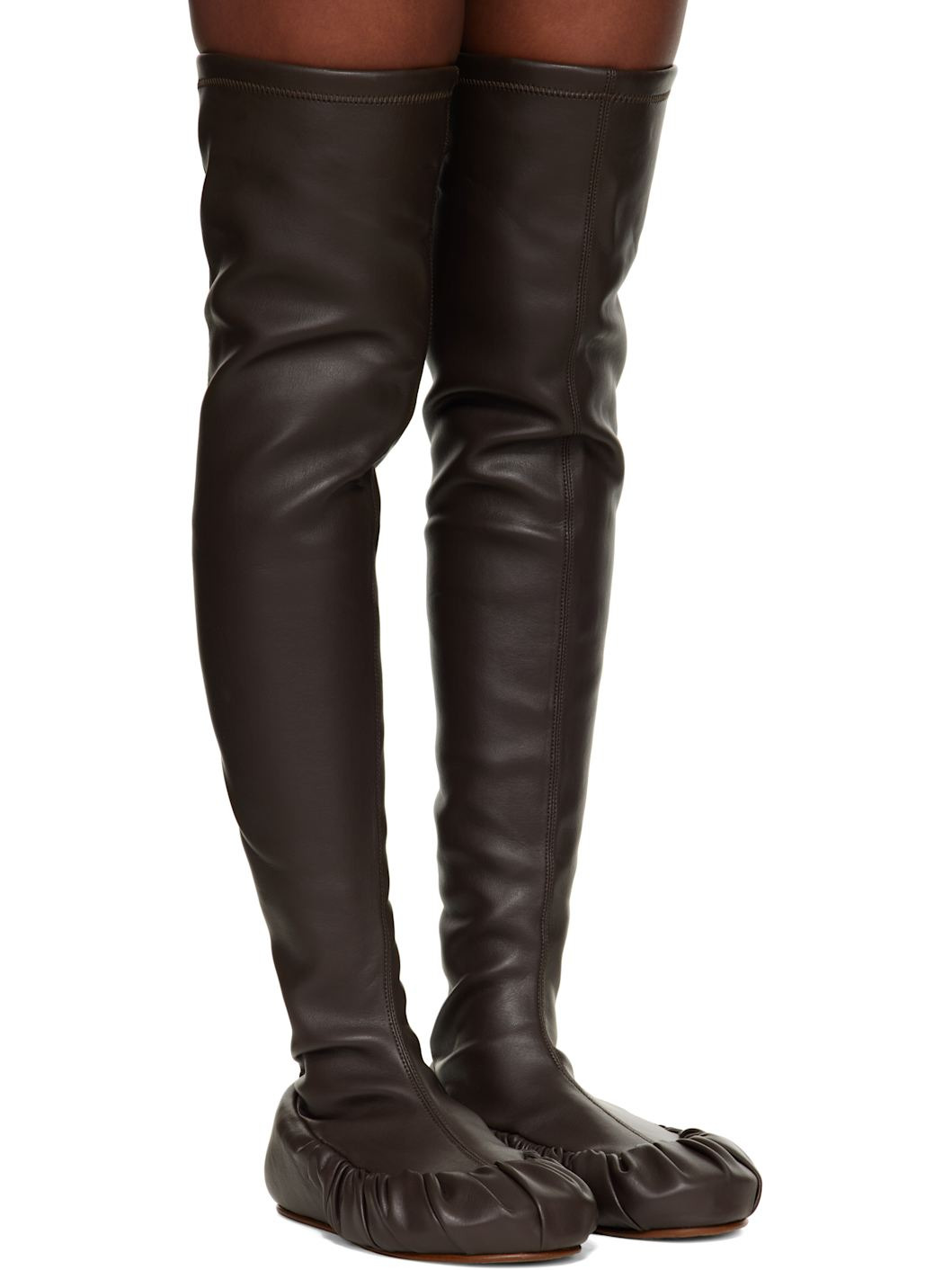 Brown Overknee Ballerina Tall Boots - 4