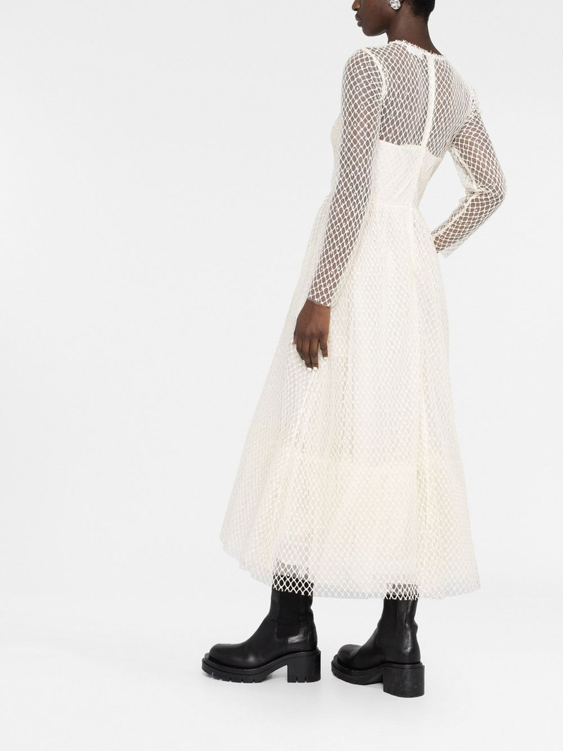 mesh long-sleeve midi dress 6