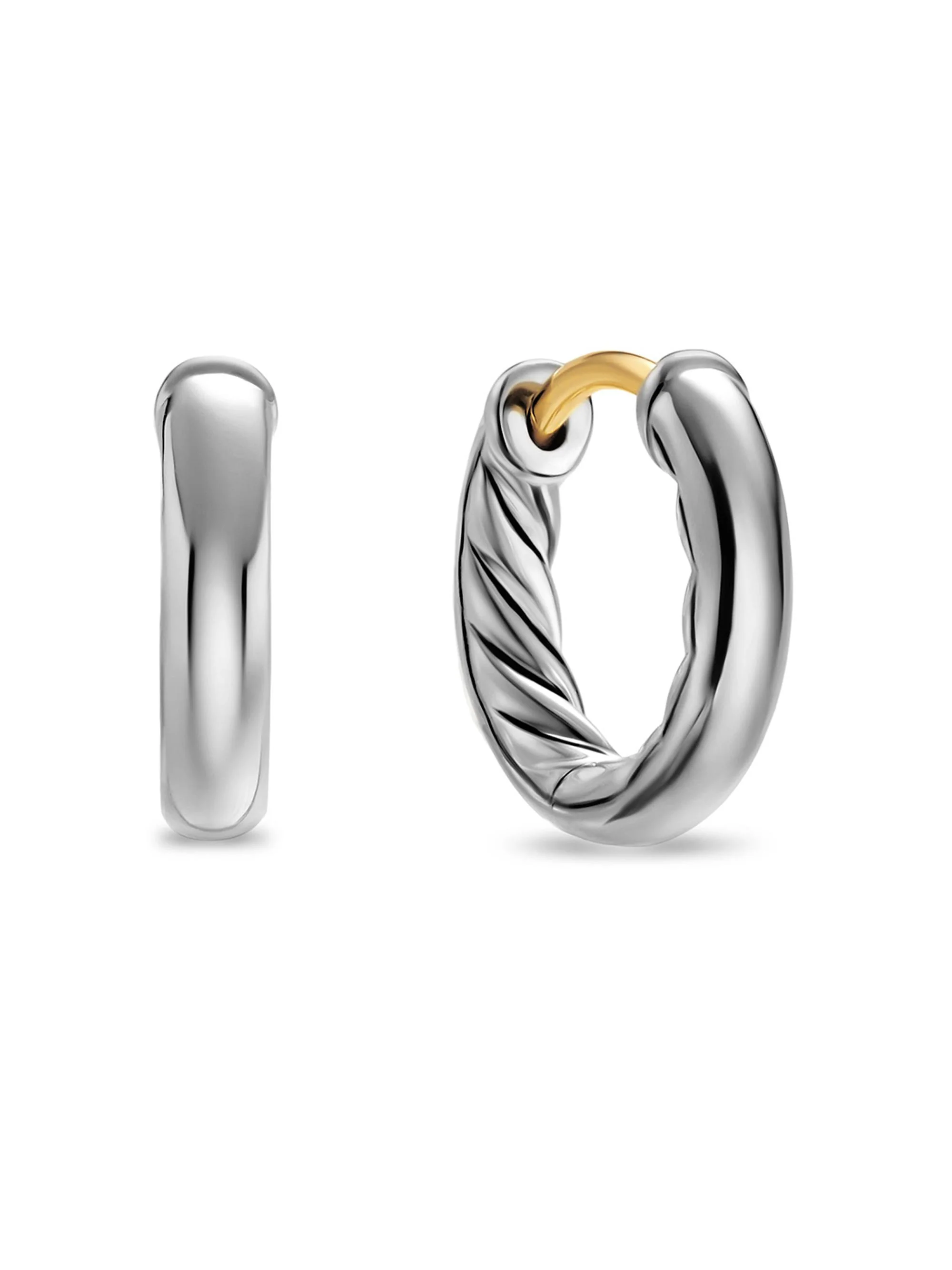 Women's DY Mercer Huggie Hoop Earrings in Sterling Silver, 12MM - Silver - 1