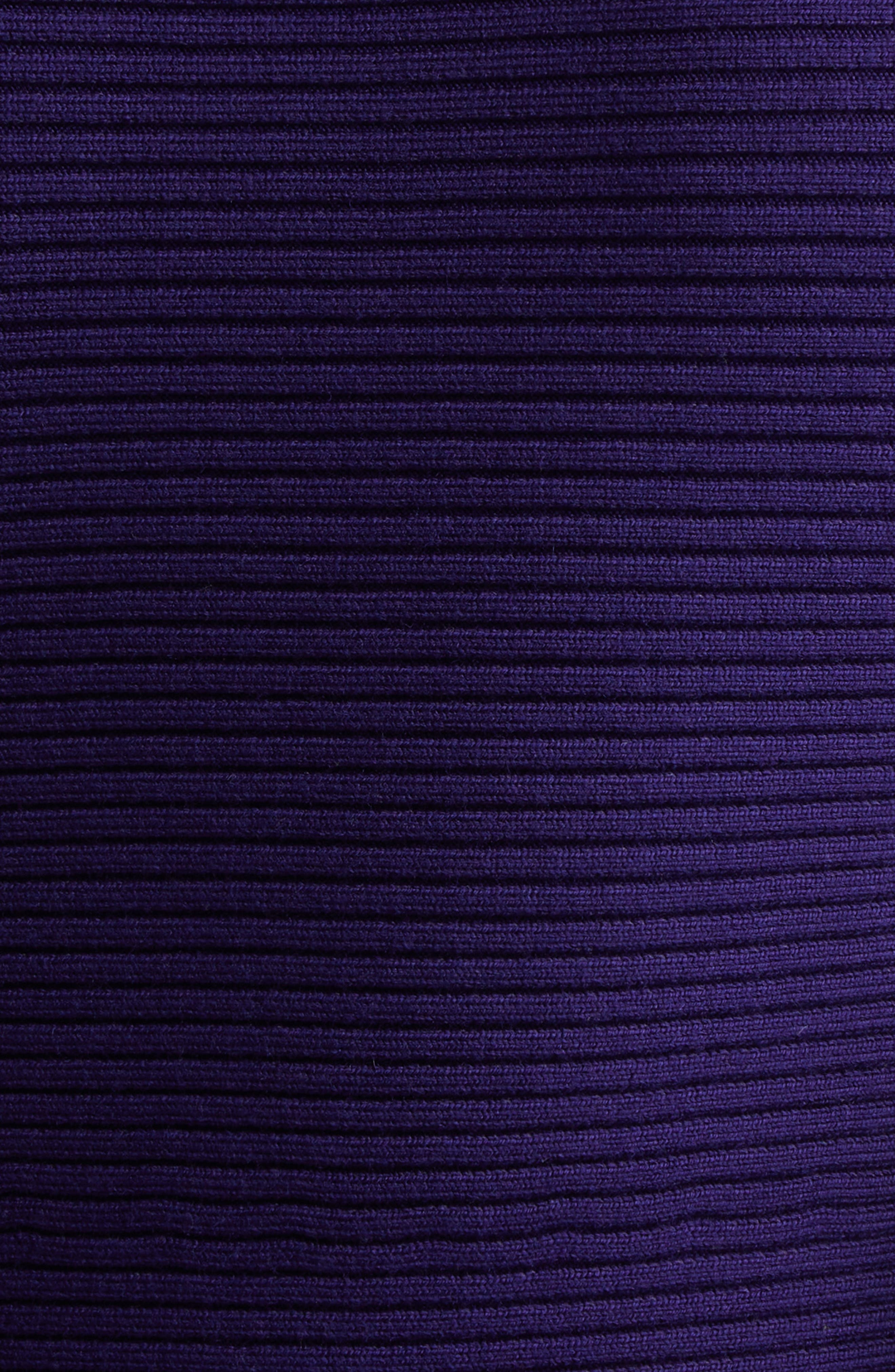 Alaïa Rib Wool Blend Skater Minidress in Violet Fonce at Nordstrom - 6
