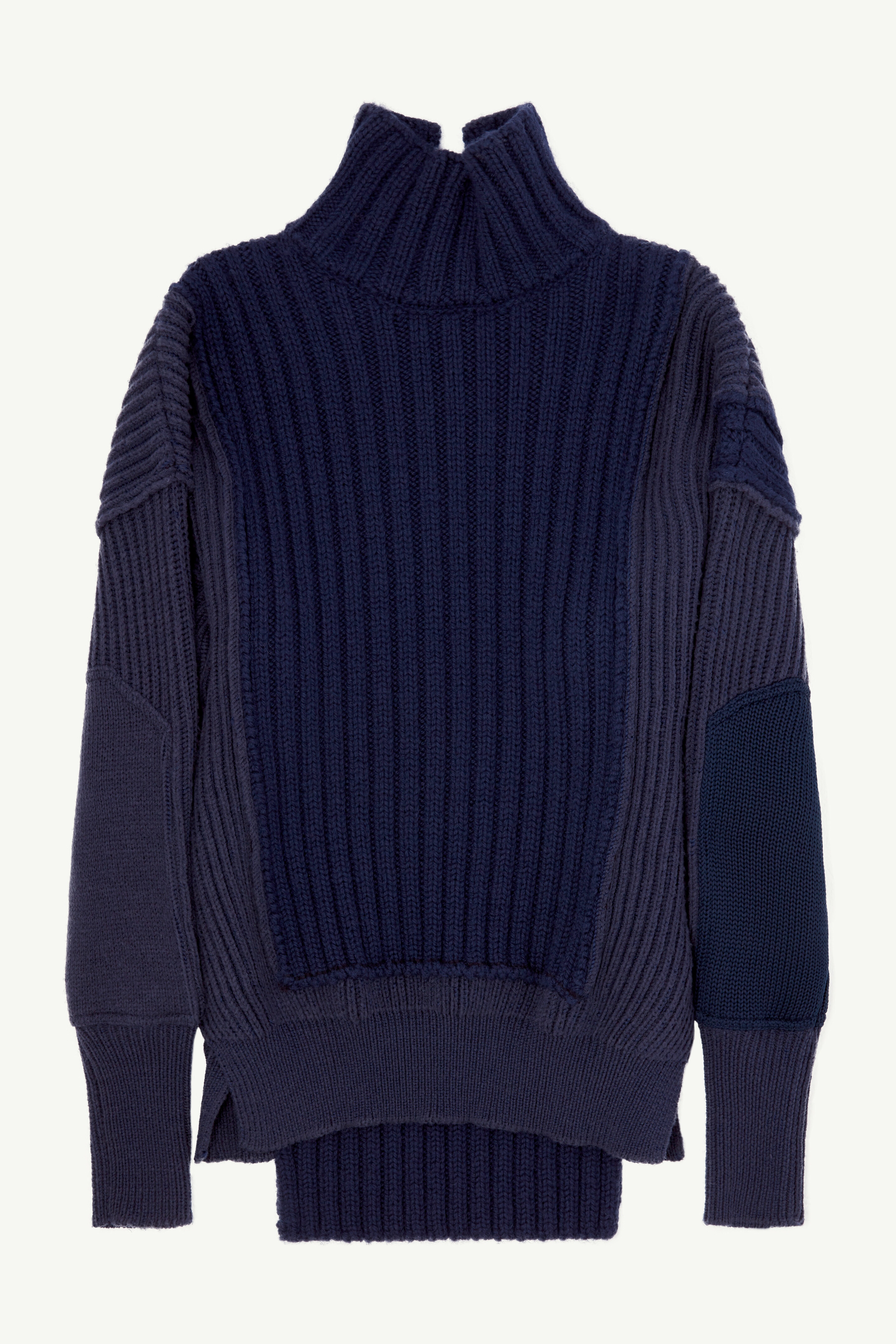 Spliced high-neck sweater - 1