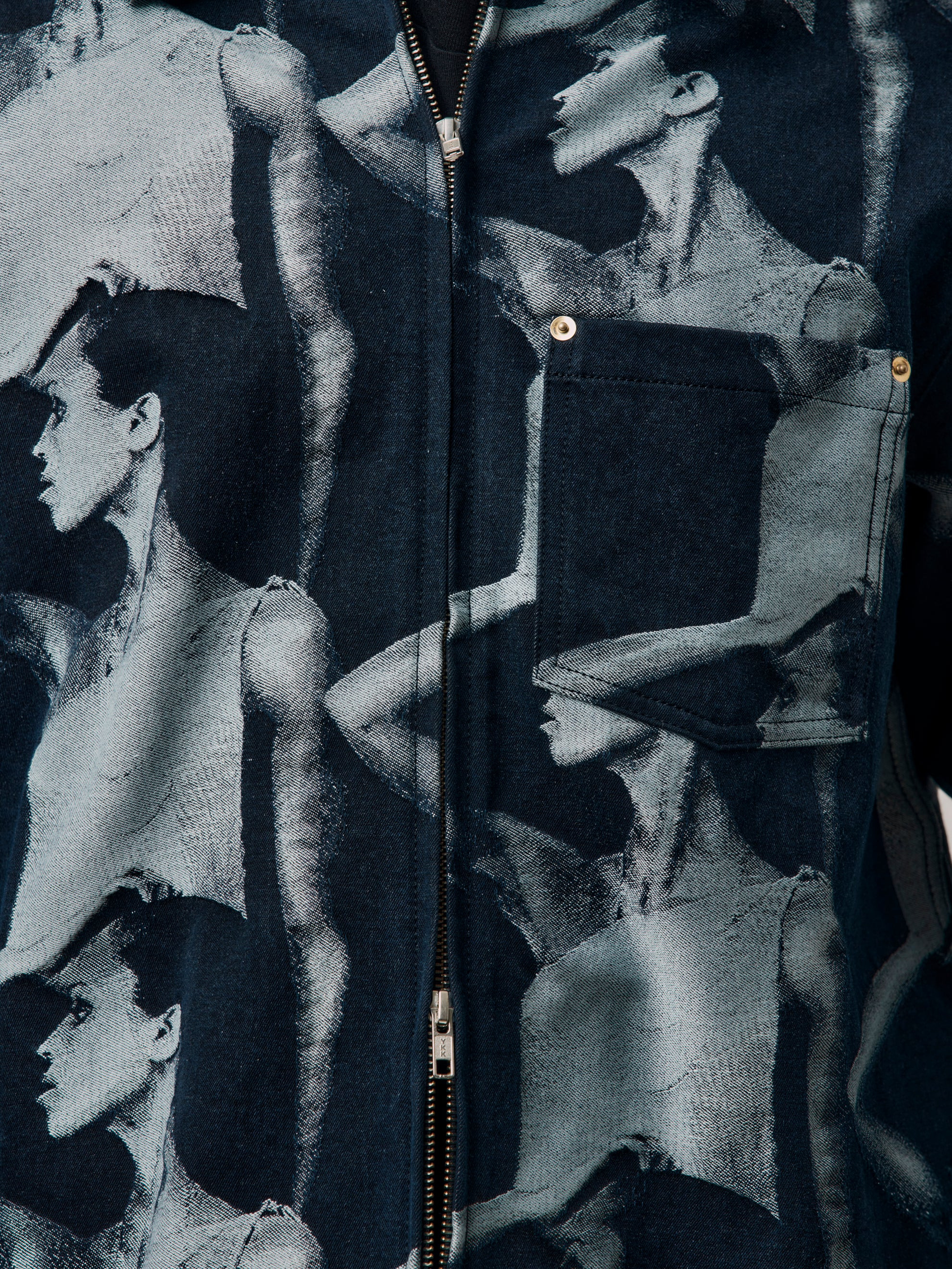 JET ZIP JACKET (JACQUARD FACE DENIM) - 6