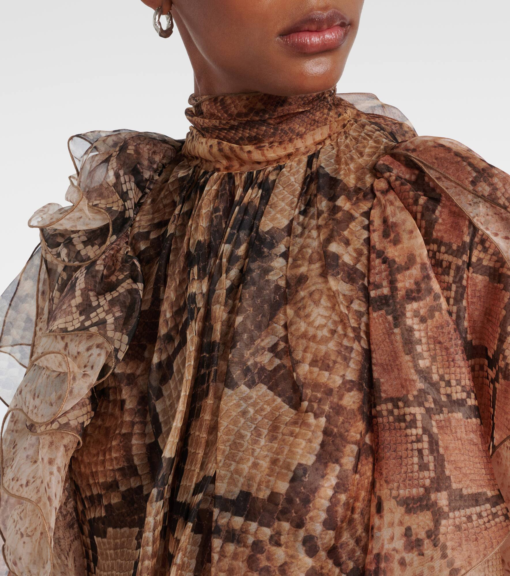 Memento ruffled silk blouse - 4