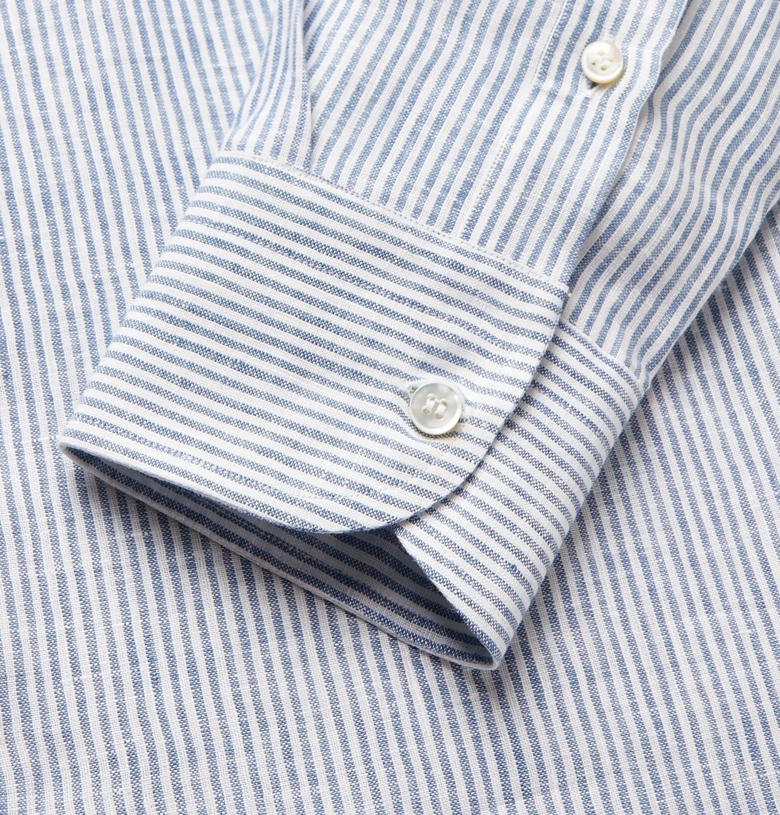 Albert Slim-Fit Cutaway-Collar Striped Linen Shirt - 3