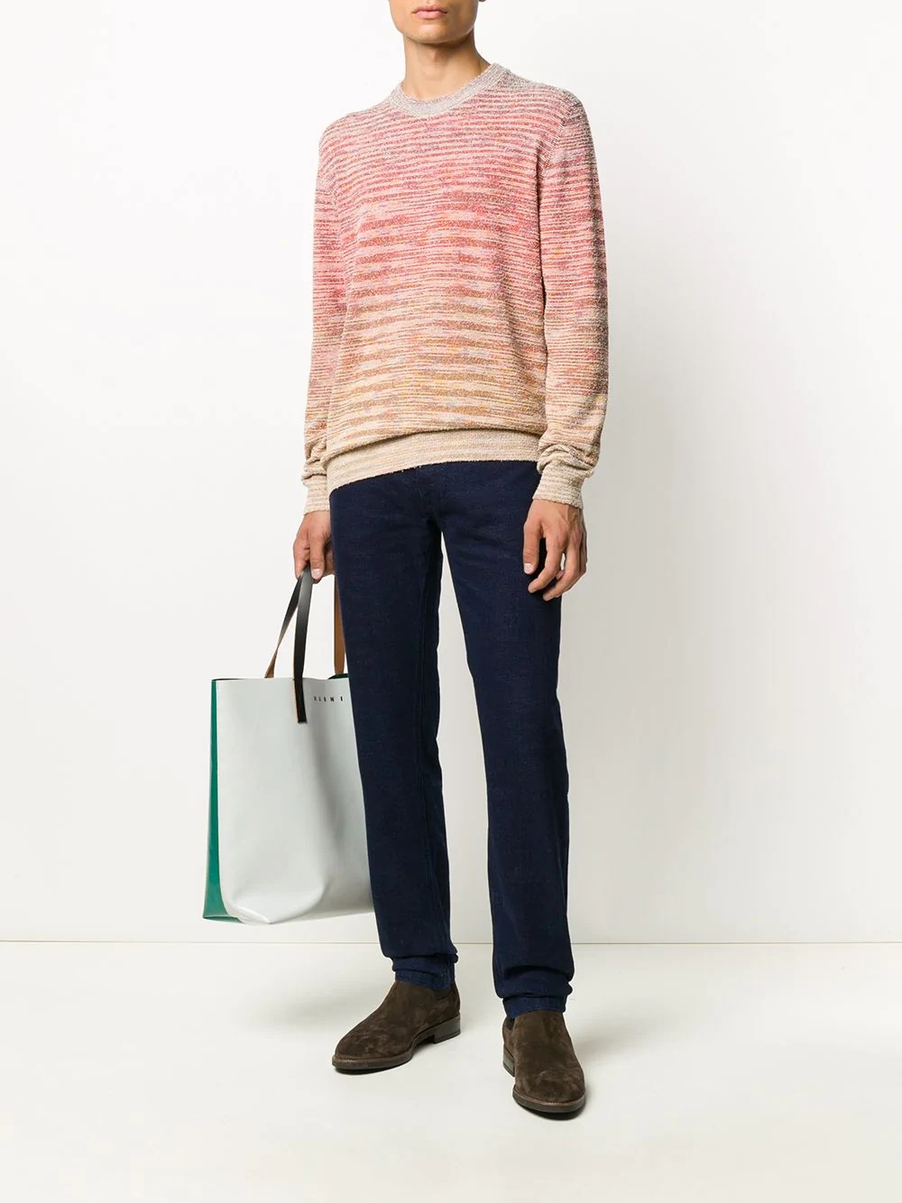 striped knit jumper  - 2