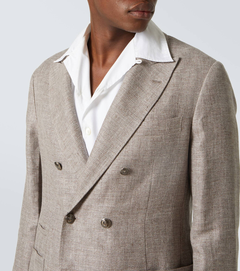 Double-breasted linen, wool, and silk blazer 5