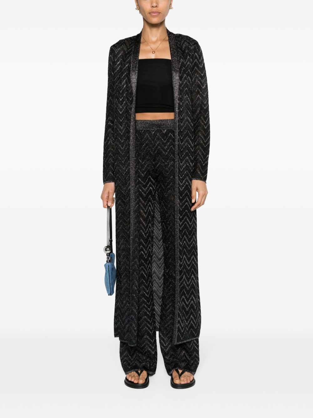 zigzag wide-leg trousers - 2