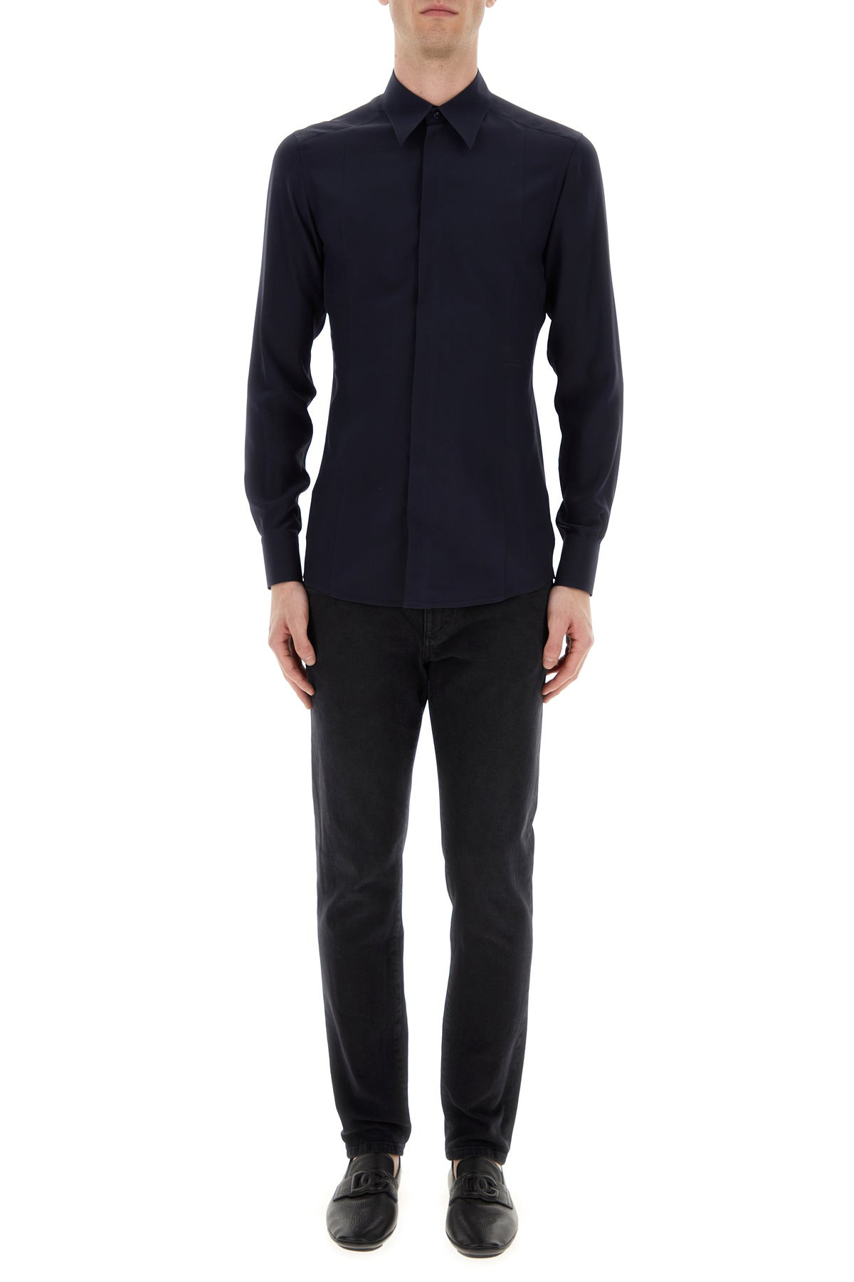 Midnight blue crepe shirt - 6