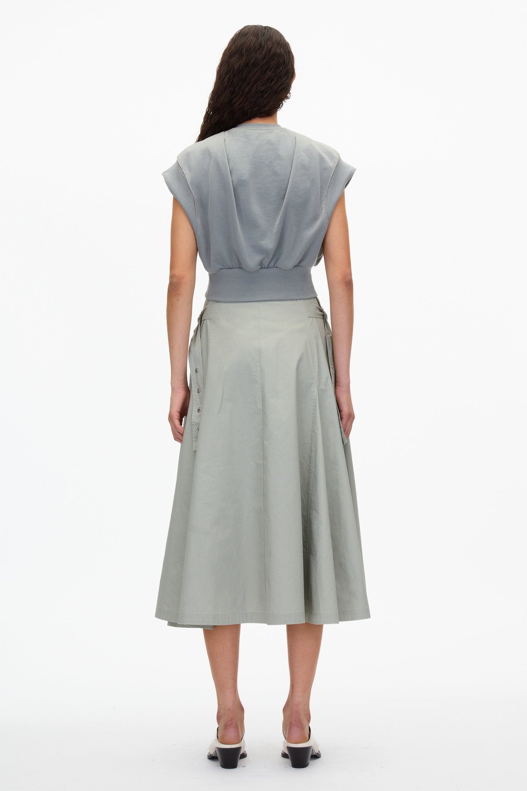 Sweatshirt Combo Dress with Pleated Skirt - 5