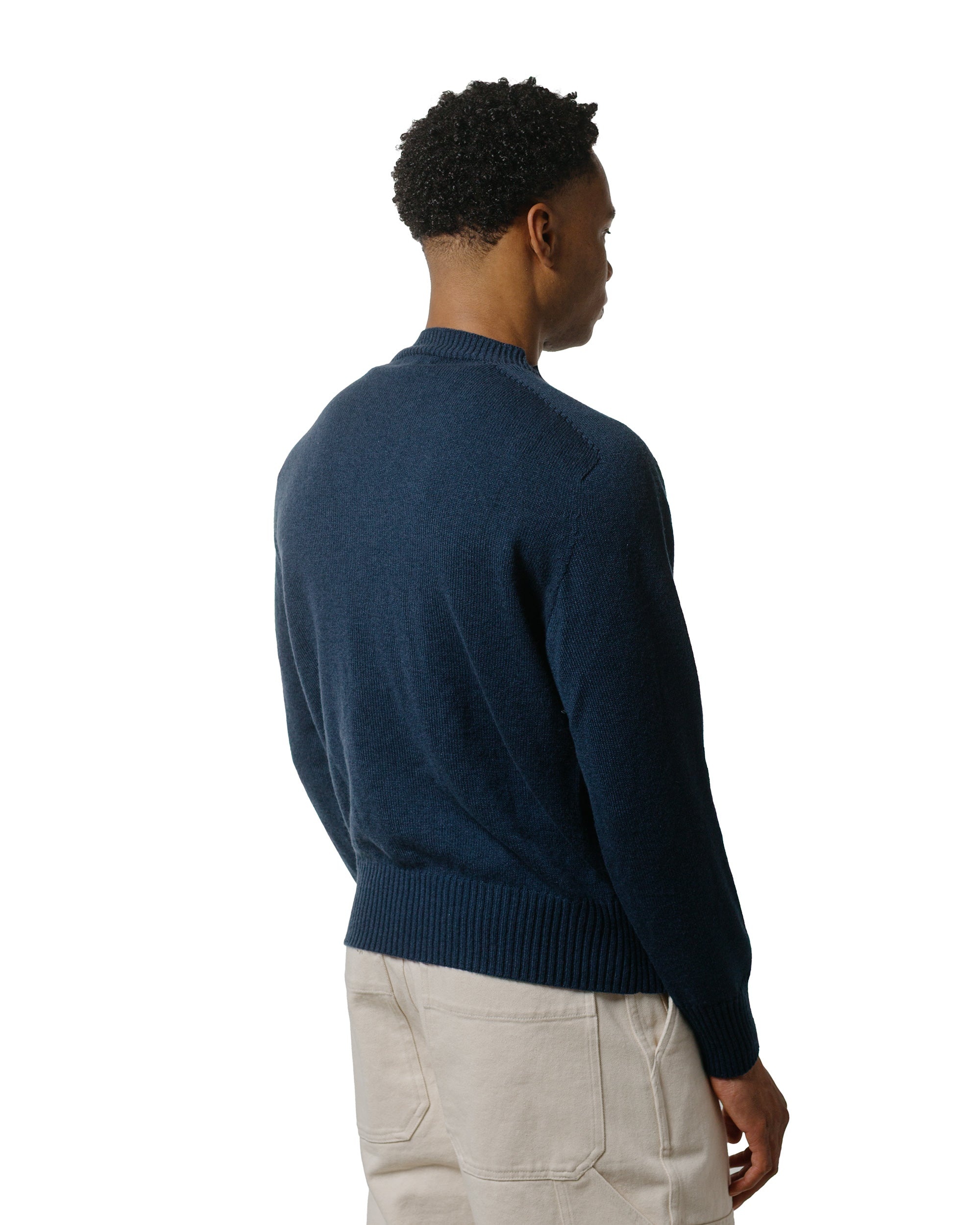 Seamless Crew Neck Cashmere Cotton Ocean Blue - 3