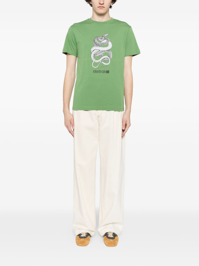 Roberto Cavalli graphic-print cotton T-shirt outlook