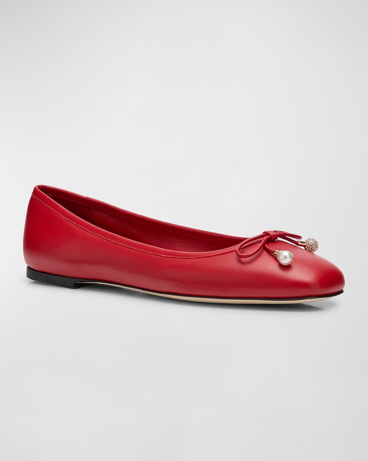 Elme Leather Bow Ballerina Flats - 4