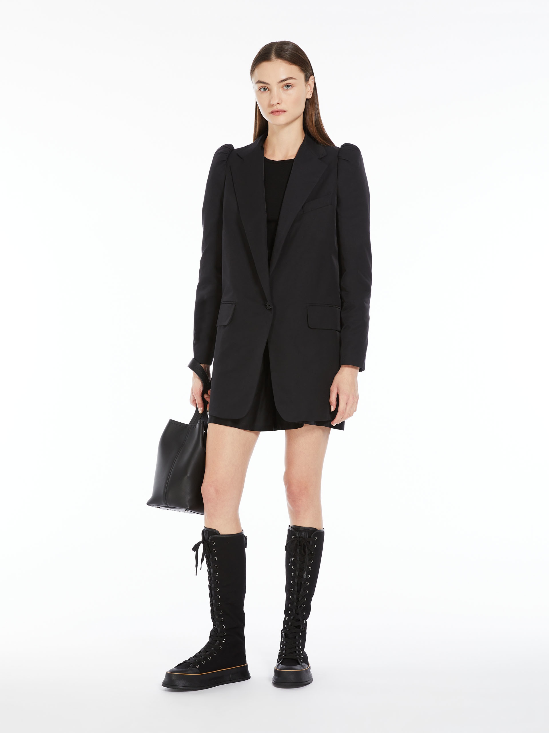 WILLY Straight blazer in mid-sheen satin - 2