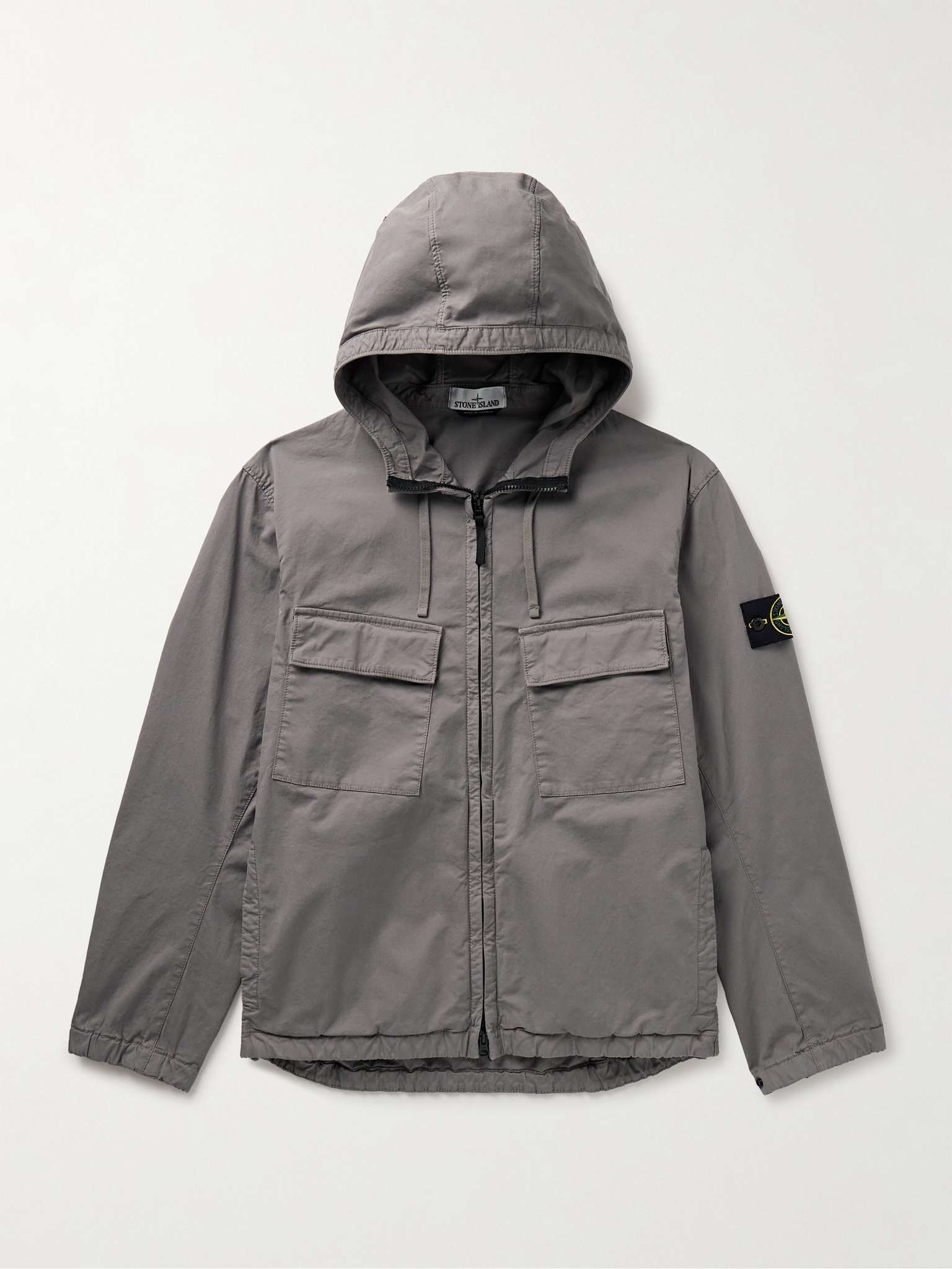 Logo-Appliquéd Supima Cotton-Blend Twill Hooded Jacket - 1