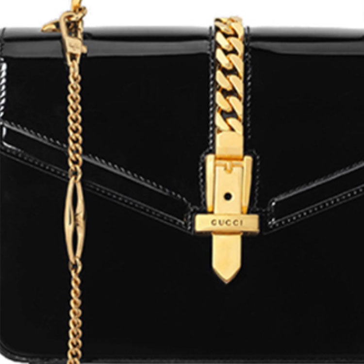 (WMNS) Gucci Sylvie 1969 SeriesLeather hand Bag mini Black 589479-1J70G-1000 - 8