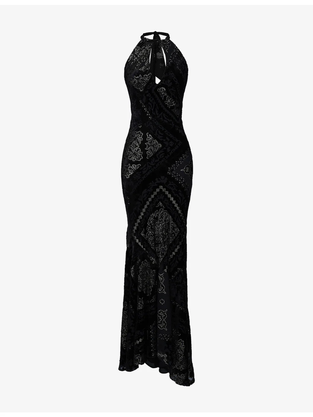 Oliviana Halterneck Velvet Maxi Dress - 1