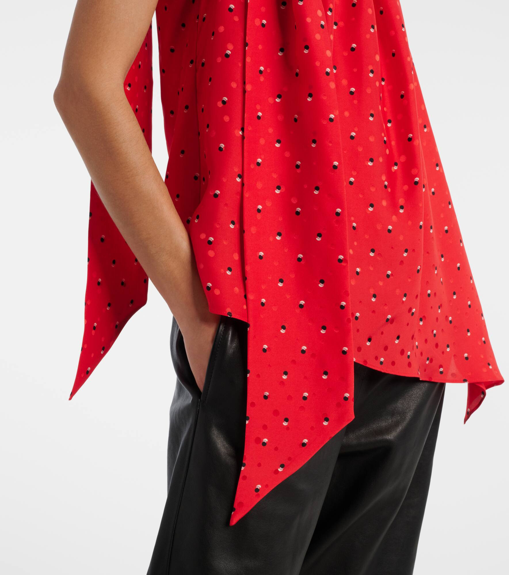 Sombana printed asymmetric silk top - 5