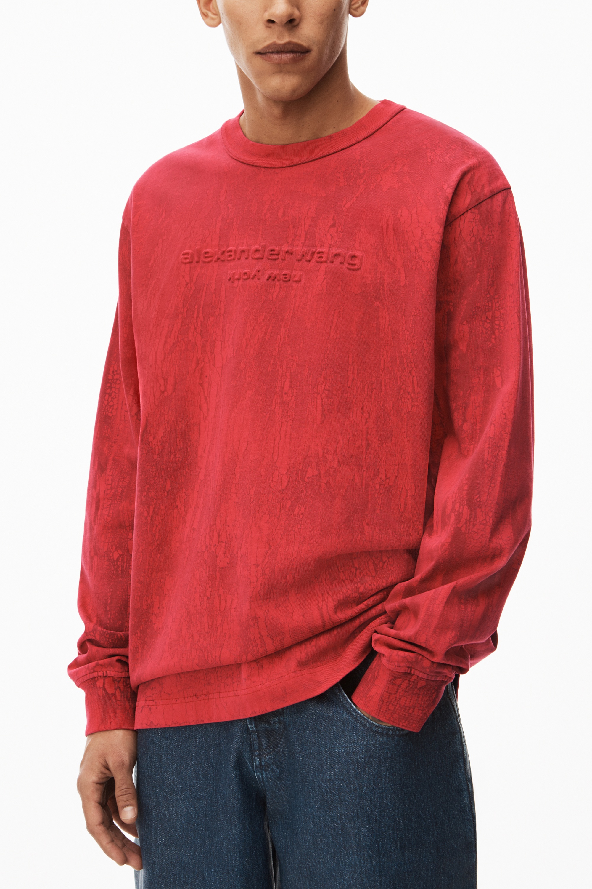 PLASTER DYED LONG SLEEVE IN COMPACT JERSEY - 3
