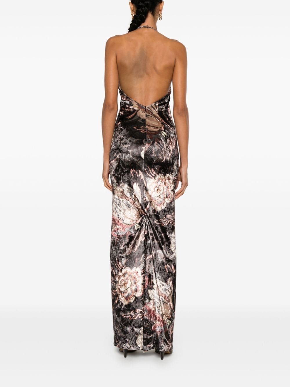 printed chenille maxi dress - 4
