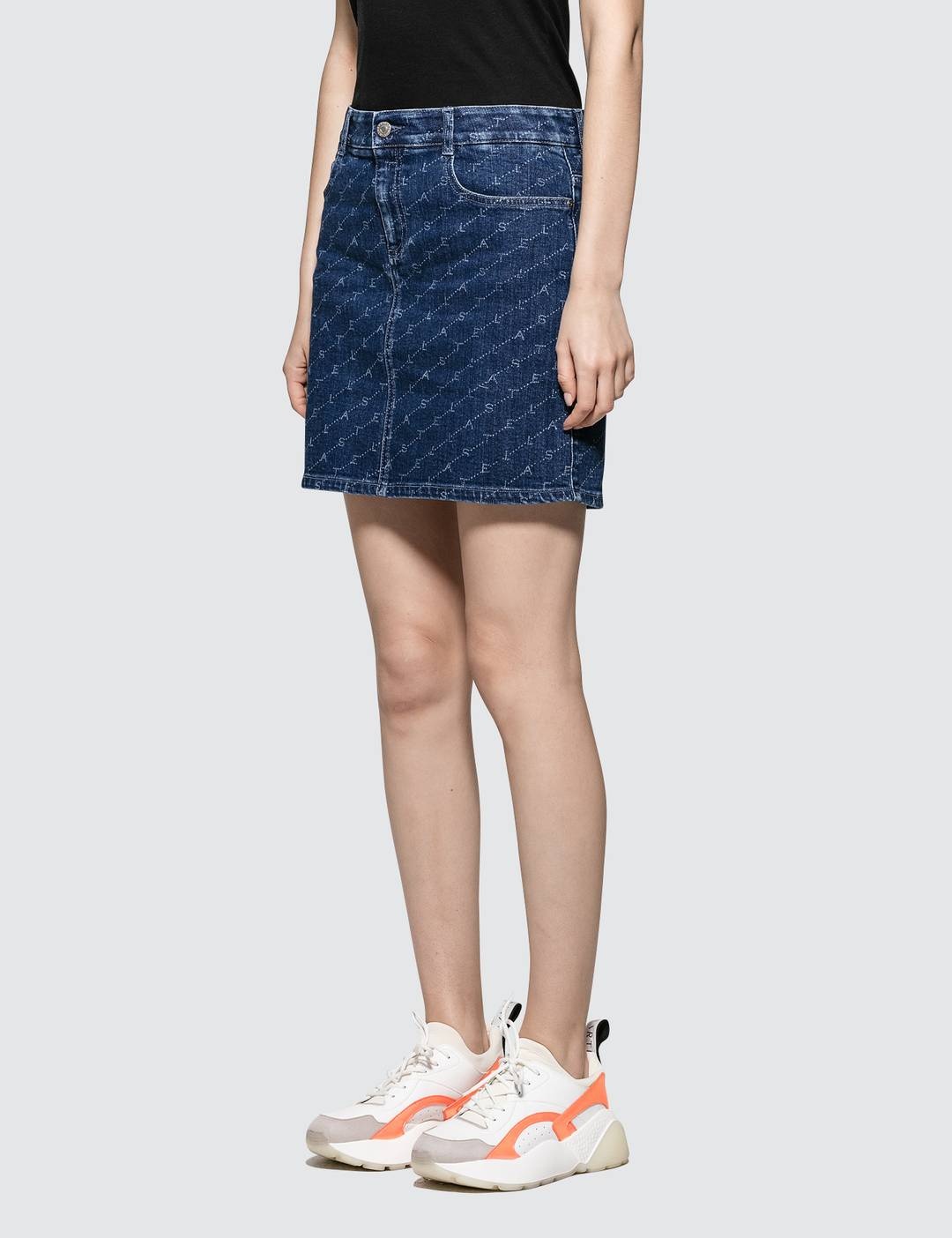 Allover Logo Denim Skirt - 2