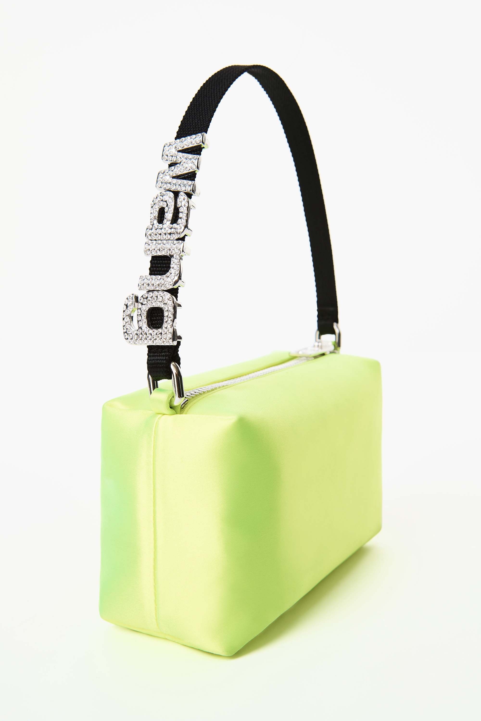 HEIRESS SATIN POUCH WITH CRYSTAL LOGO - 4