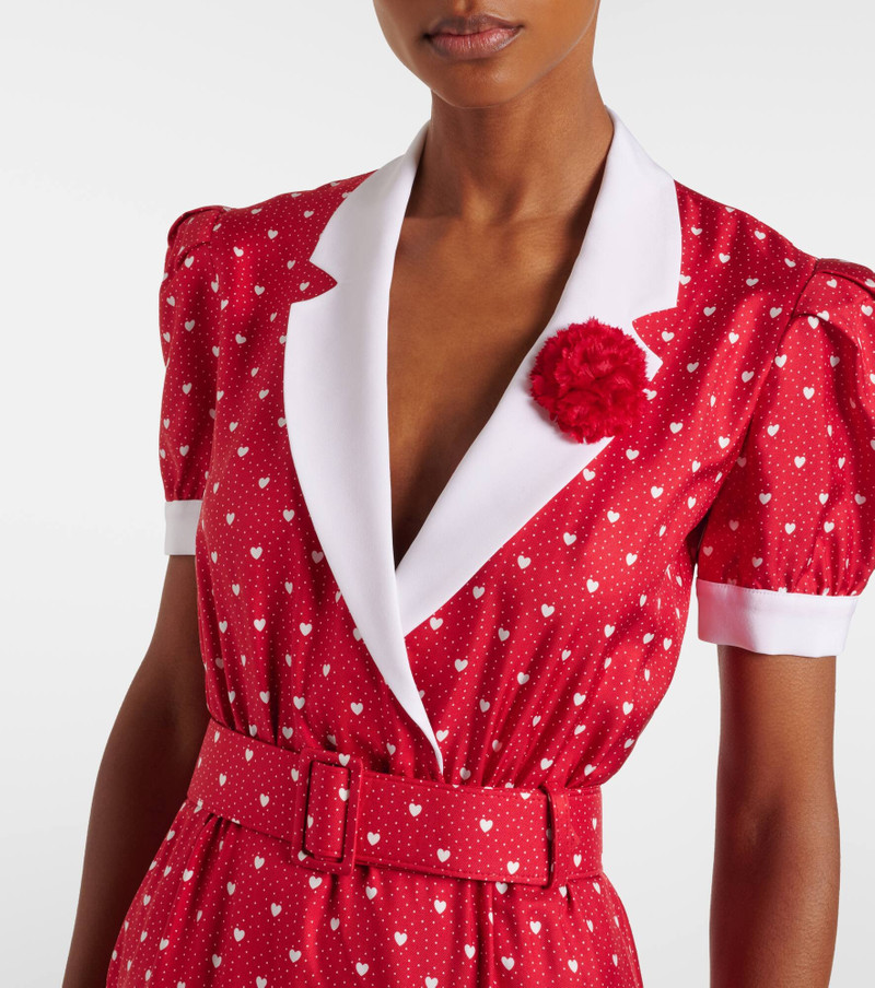 Printed silk twill midi dress 4