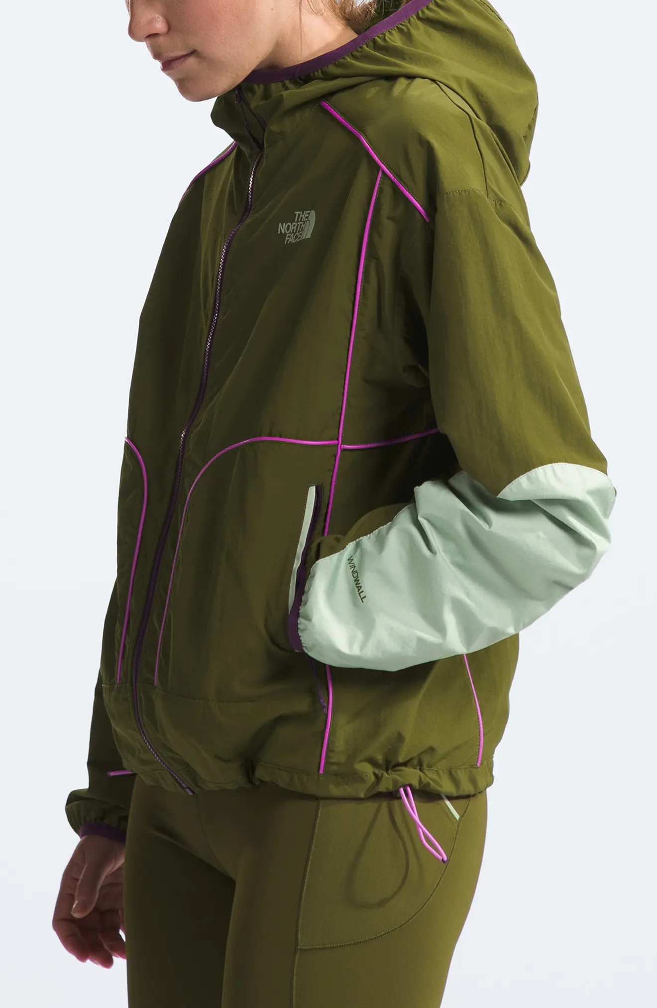 Trailwear Wind Whistle Running Jacket in Forest Olive/Violet Crocus - 4