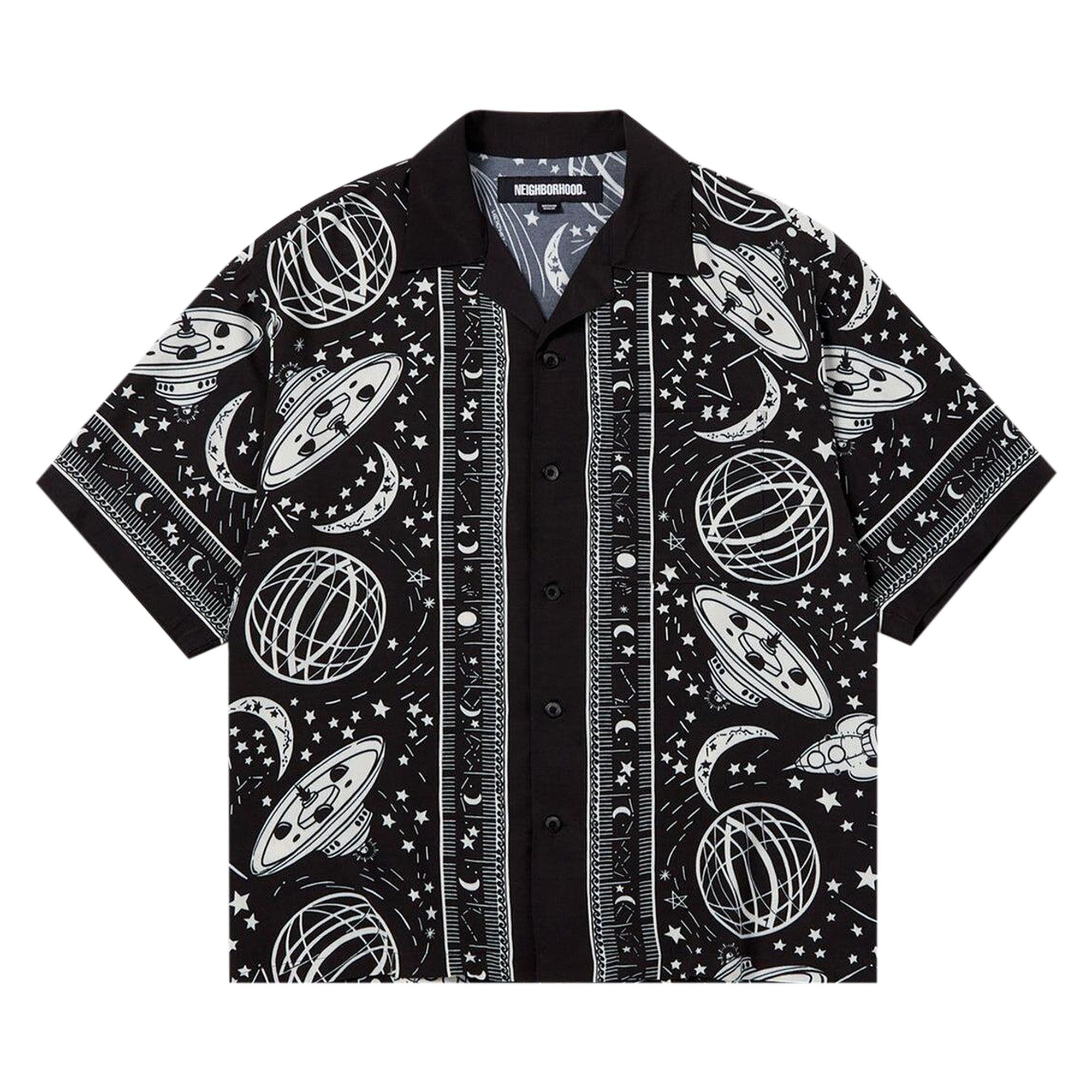 Neighborhood Cosmic Hawaiian Shirt 'Black/White' - 1